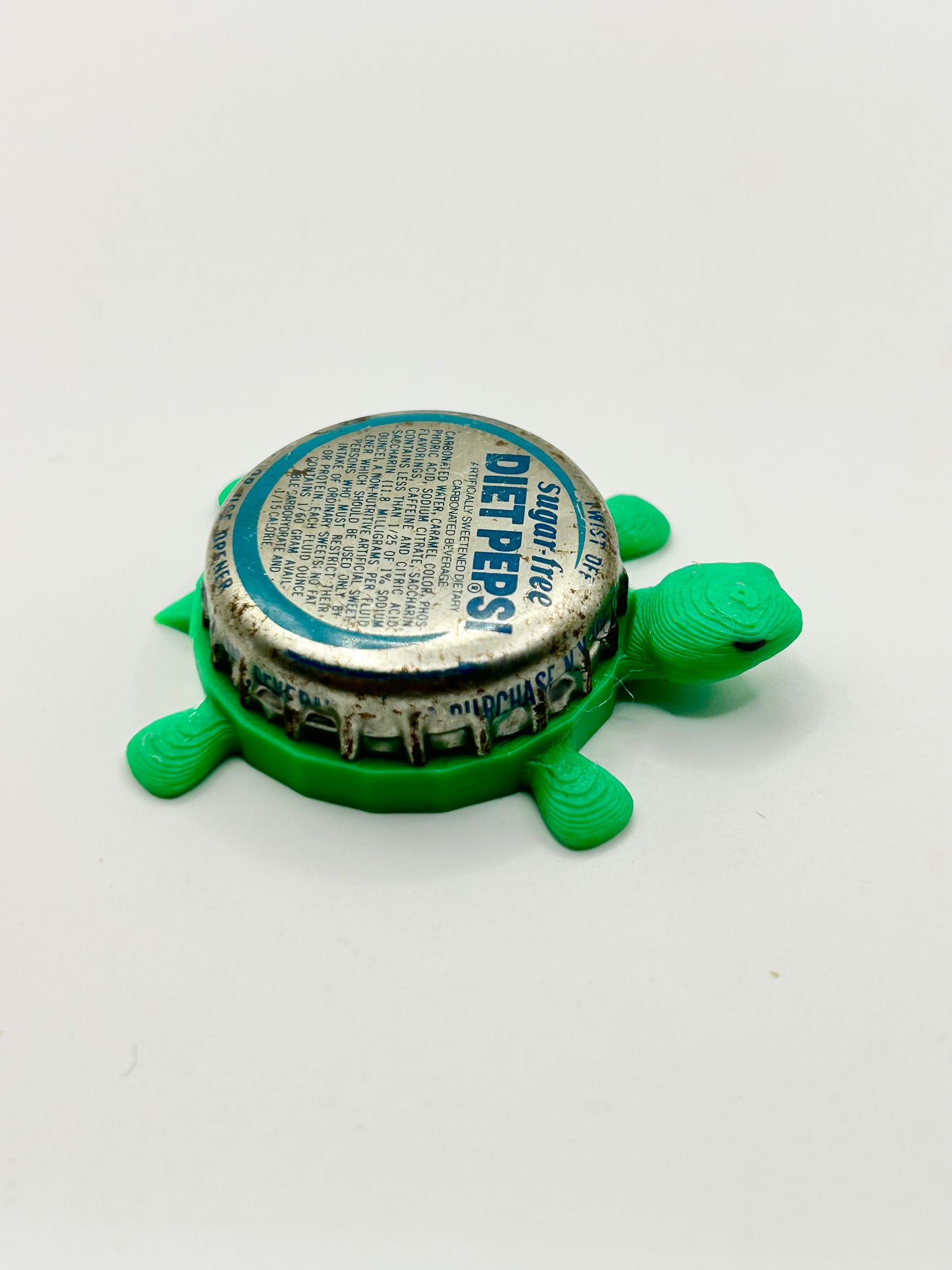Diet Pepsi (with Text) - Bottle Cap Magnet Turtle