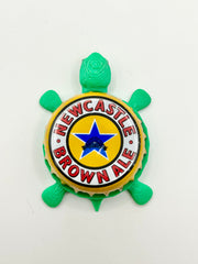 Newcastle Brown Ale - Bottle Cap Magnet Turtle Shell Shocked Art