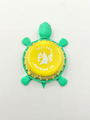 Full Sail Brewing (Yellow) - Bottle Cap Magnet Turtle Shell Shocked Art
