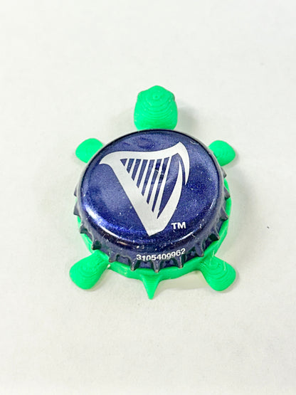 Harp Lager (Silver) - Bottle Cap Magnet Turtle Shell Shocked Art