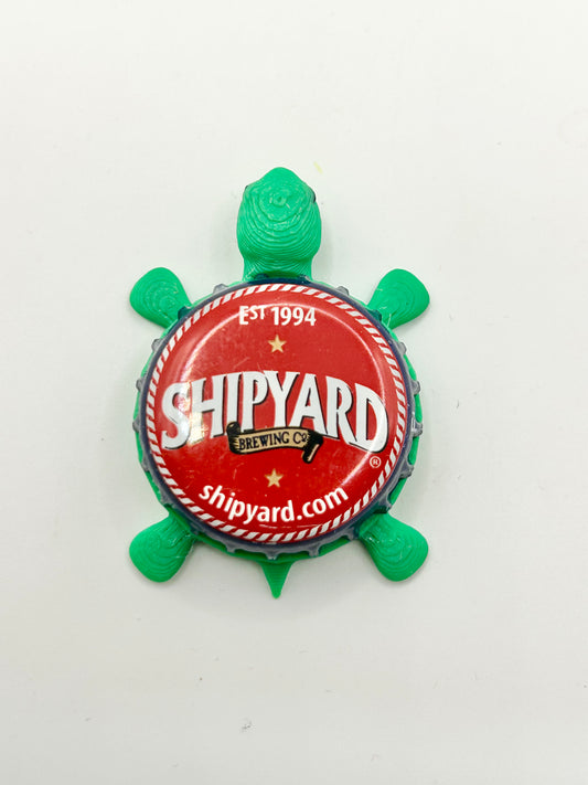 Shipyard Brewing (Red) - Bottle Cap Magnet Turtle