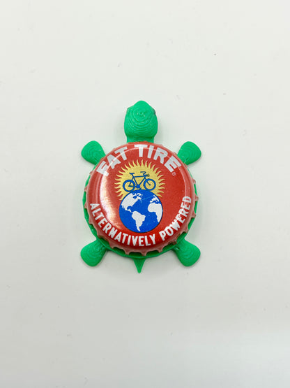 Fat Tire New Belgium Brewing (Vintage) - Bottle Cap Magnet Turtle Shell Shocked Art