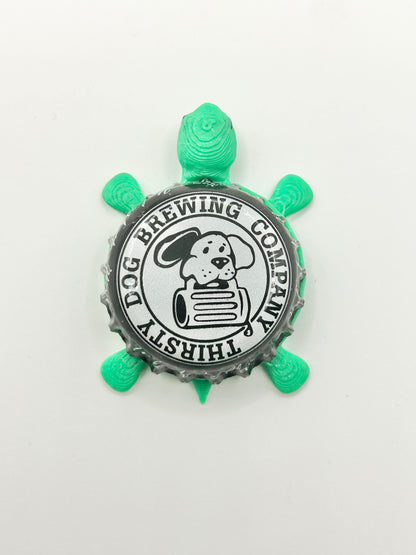 Thirsty Dog Brewing Co. (Black Vintage) - Bottle Cap Magnet Turtle Shell Shocked Art