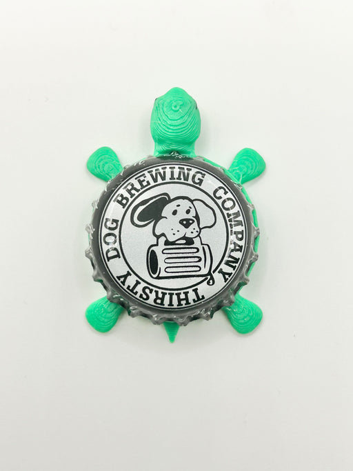Thirsty Dog Brewing Co. (Black Vintage) - Bottle Cap Magnet Turtle Shell Shocked Art