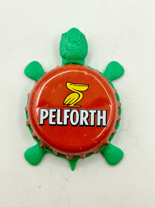 Pelforth Beer (Pelican) - Bottle Cap Magnet Turtle Shell Shocked Art
