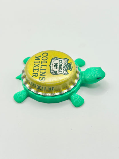 Canada Dry Collins Mixer - Bottle Cap Magnet Turtle Shell Shocked Art
