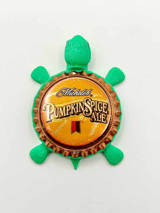 Michelob Pumpkin Spice Ale - Bottle Cap Magnet Turtle Shell Shocked Art