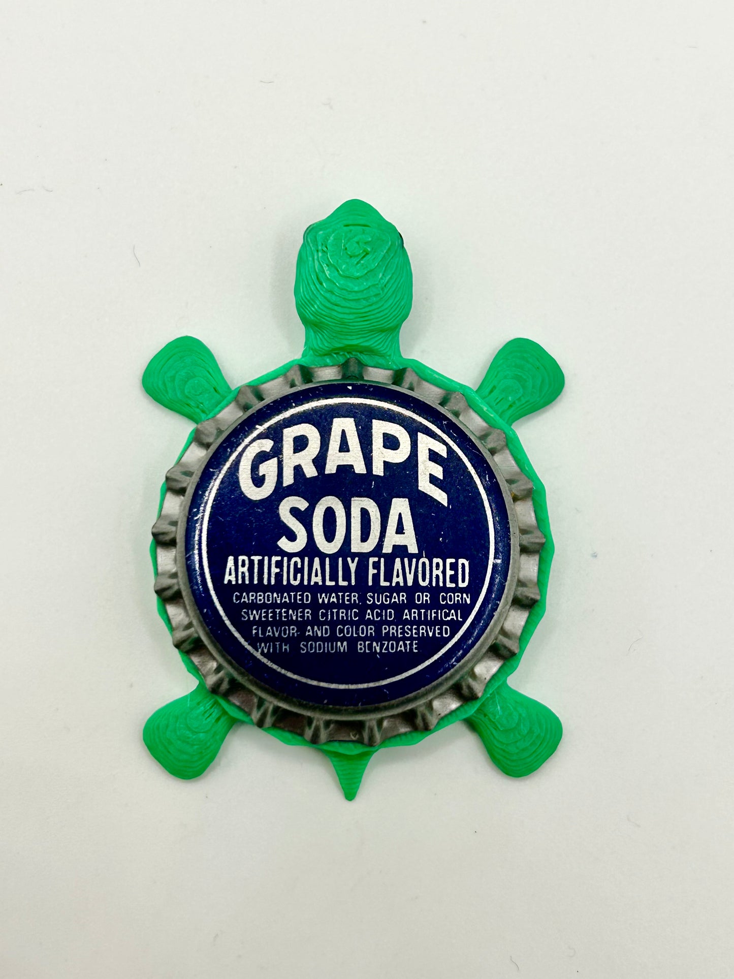 Grape Soda - Bottle Cap Magnet Turtle