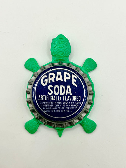 Grape Soda - Bottle Cap Magnet Turtle Shell Shocked Art
