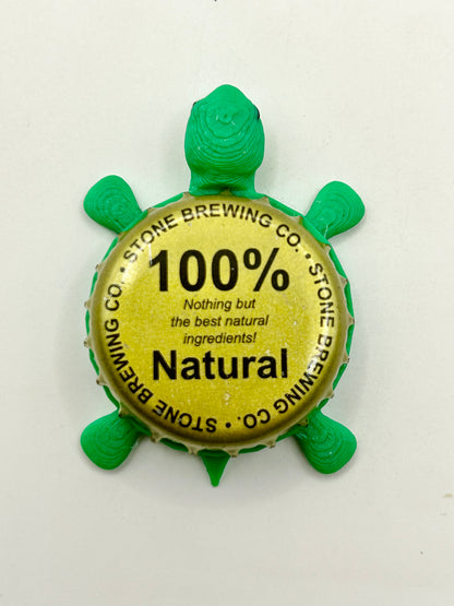 Stone Brewing 100% Natural (Vintage) - Bottle Cap Magnet Turtle Shell Shocked Art