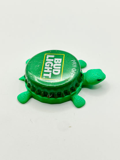 Bud Light (Green) - Bottle Cap Magnet Turtle Shell Shocked Art