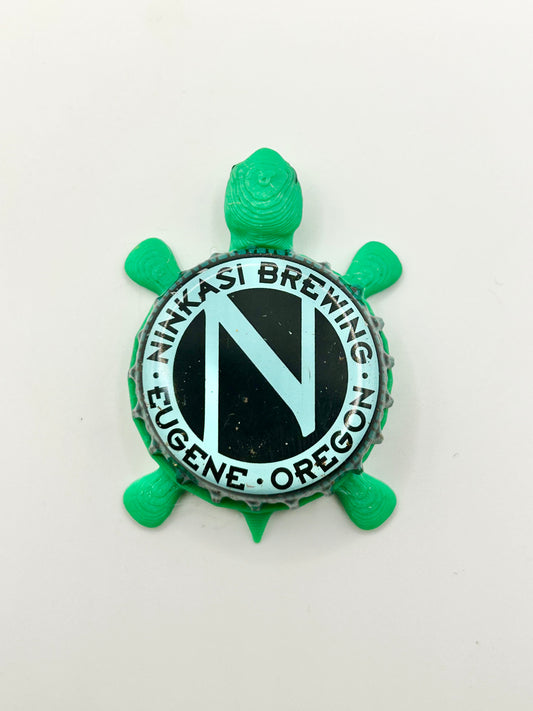 Ninkasi Brewing (Teal) - Bottle Cap Magnet Turtle