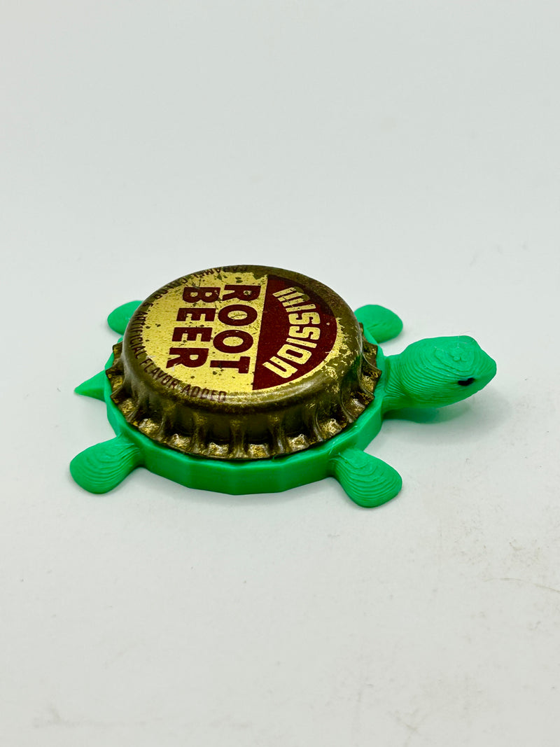 Mission Root Beer (Vintage) - Bottle Cap Magnet Turtle Shell Shocked Art