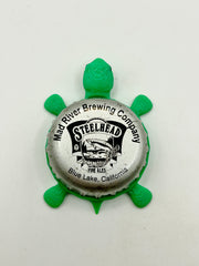 Steelhead Ale - Mad River Brewing - Bottle Cap Magnet Turtle Shell Shocked Art