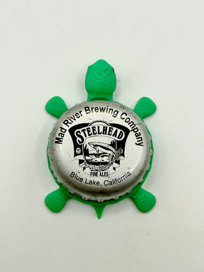 Steelhead Ale - Mad River Brewing - Bottle Cap Magnet Turtle Shell Shocked Art