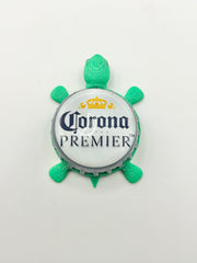 Corona Premier - Bottle Cap Magnet Turtle Shell Shocked Art
