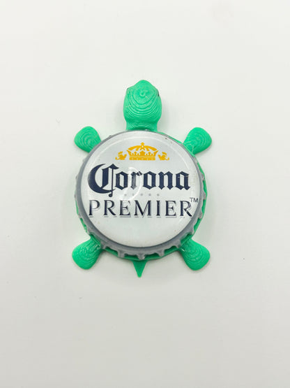 Corona Premier - Bottle Cap Magnet Turtle Shell Shocked Art