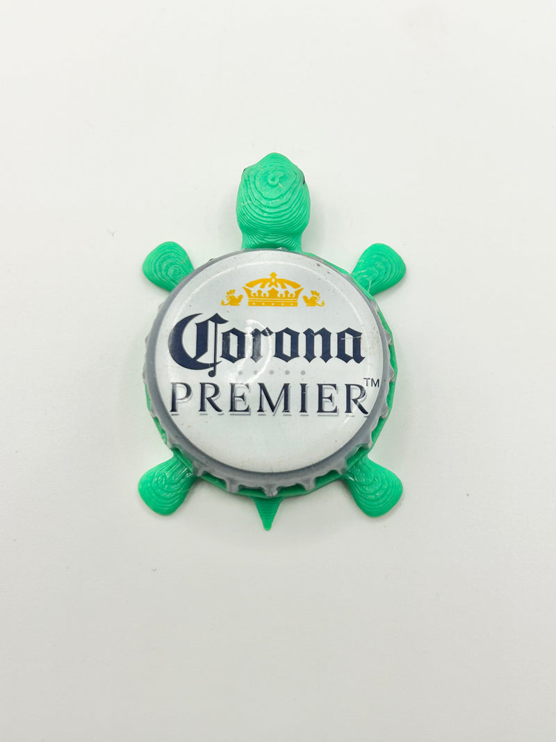 Corona Premier - Bottle Cap Magnet Turtle Shell Shocked Art