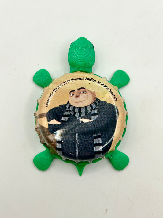 Gru (Despicable Me) - Bottle Cap Magnet Turtle Shell Shocked Art