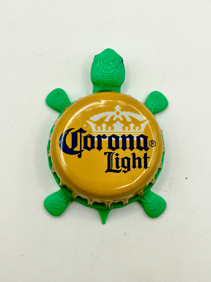 Corona Light - Bottle Cap Magnet Turtle Shell Shocked Art