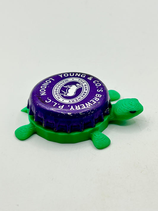 The Ram Brewery (Purple) - Bottle Cap Magnet Turtle Shell Shocked Art