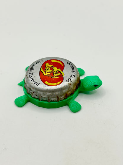 Jelly Belly Soda - Bottle Cap Magnet Turtle Shell Shocked Art