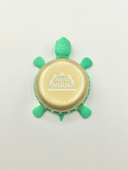 Red Hook Gold - Bottle Cap Magnet Turtle Shell Shocked Art