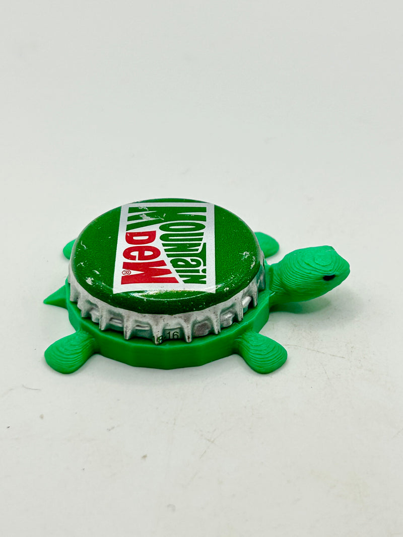Mountain Dew (Vintage) - Bottle Cap Magnet Turtle Shell Shocked Art