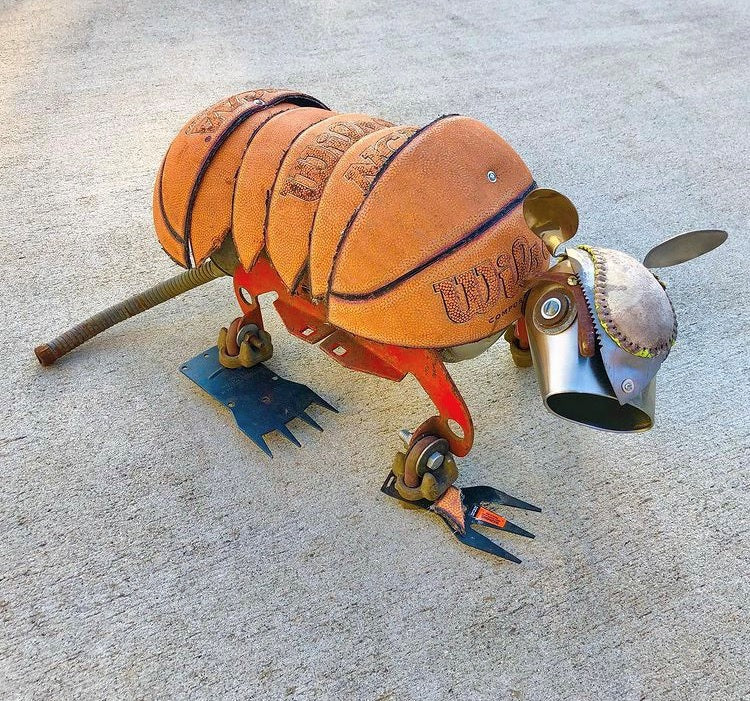 Rollie - Armadillo Basketball Sculpture (Local Pickup Only) Shell Shocked Art