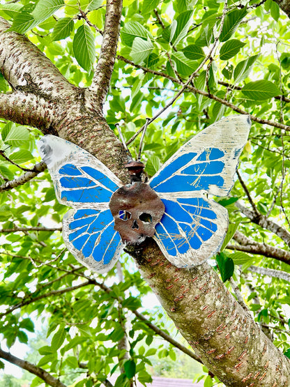 Butterfly Crime Scene - Metal Butterfly Sculpture Shell Shocked Art