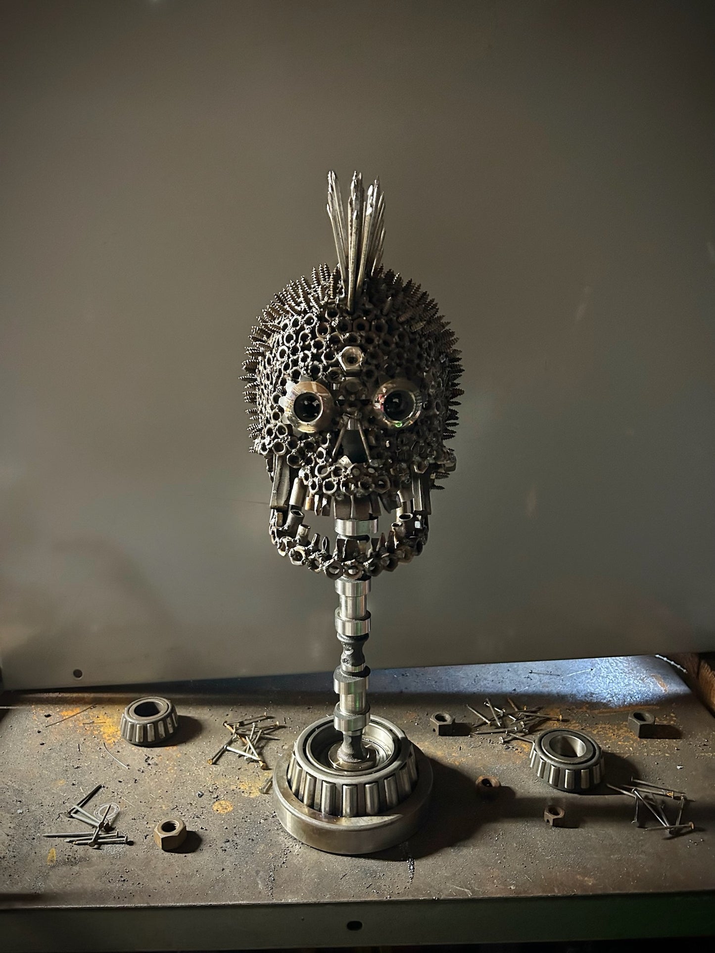 "Screw in the Head Loose" - Skull Metal Sculpture - Local Pickup Only Shell Shocked Art
