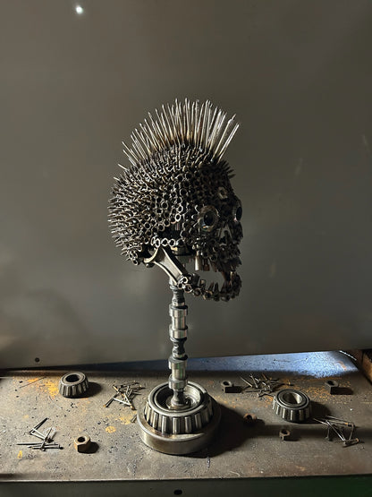 "Screw in the Head Loose" - Skull Metal Sculpture - Local Pickup Only Shell Shocked Art