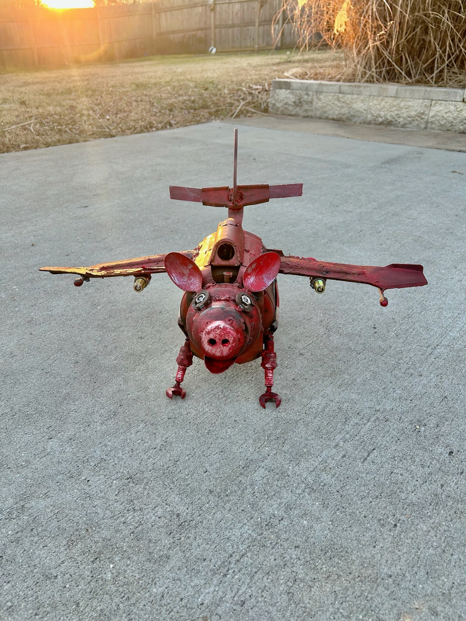 When Pigs Fly! - Welded Sculpture - Local Pickup Only Shell Shocked Art
