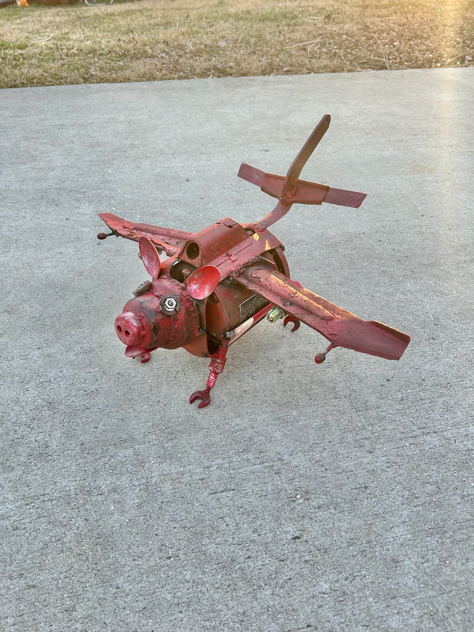 When Pigs Fly! - Welded Sculpture - Local Pickup Only Shell Shocked Art