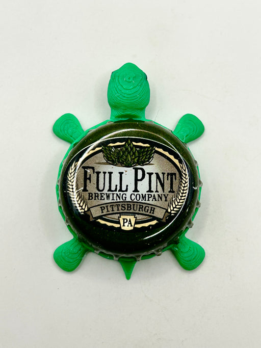 Full Pint Brewing - Bottle Cap Magnet Turtle Shell Shocked Art