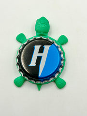 Hooch Brews (H Logo) - Bottle Cap Magnet Turtle Shell Shocked Art
