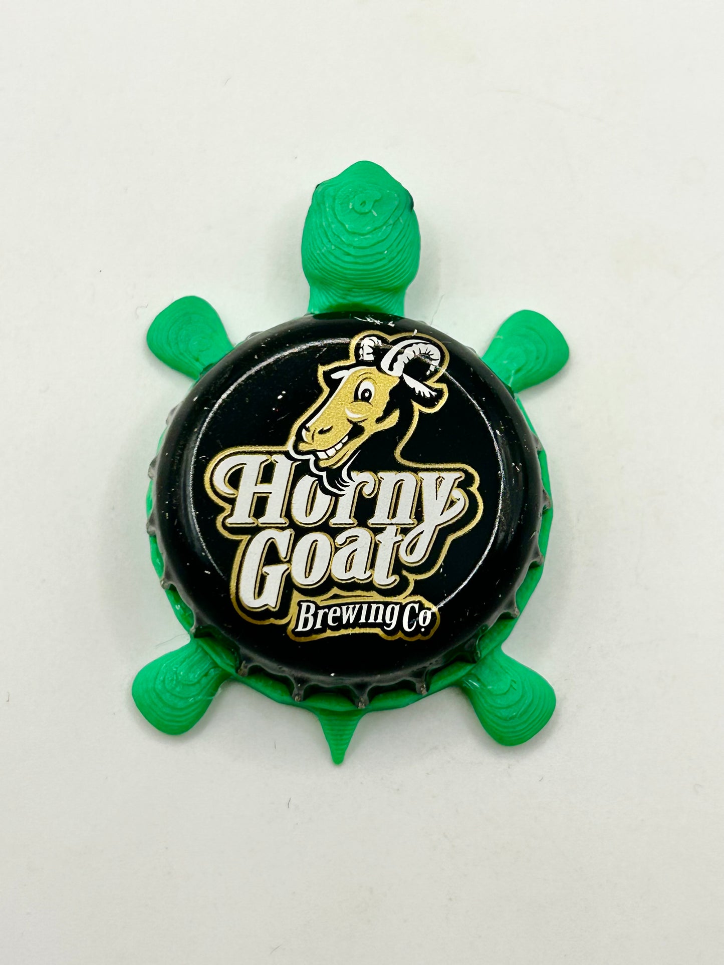 Horny Goat Brewing (Black) - Bottle Cap Magnet Turtle