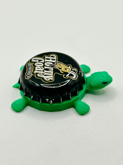 Horny Goat Brewing (Black) - Bottle Cap Magnet Turtle Shell Shocked Art