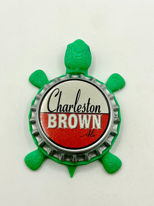 Charleston Brown Ale - Bottle Cap Magnet Turtle Shell Shocked Art