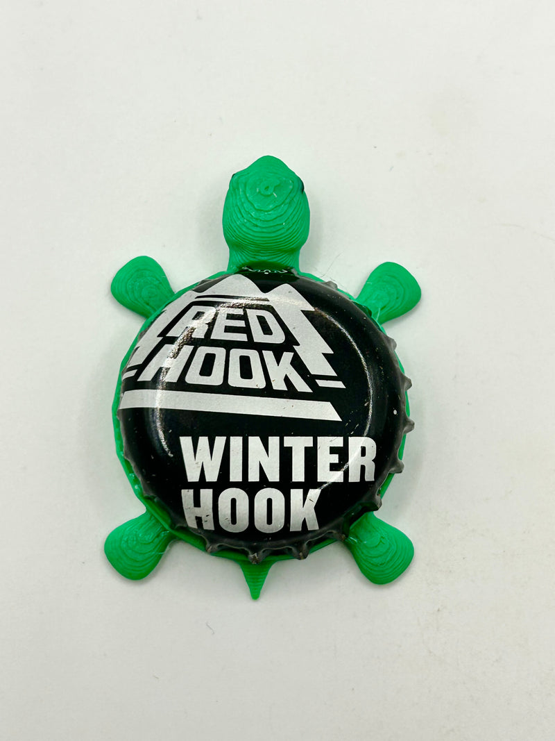 Red Hook Winter Hook - Bottle Cap Magnet Turtle Shell Shocked Art