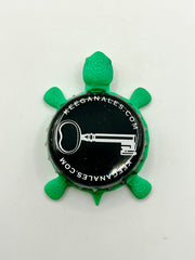 Keegan Ales - Bottle Cap Magnet Turtle Shell Shocked Art
