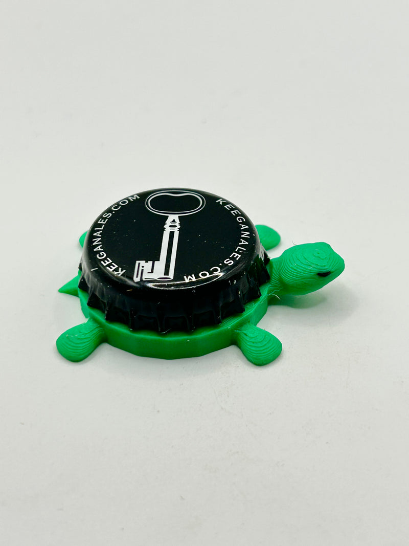Keegan Ales - Bottle Cap Magnet Turtle Shell Shocked Art