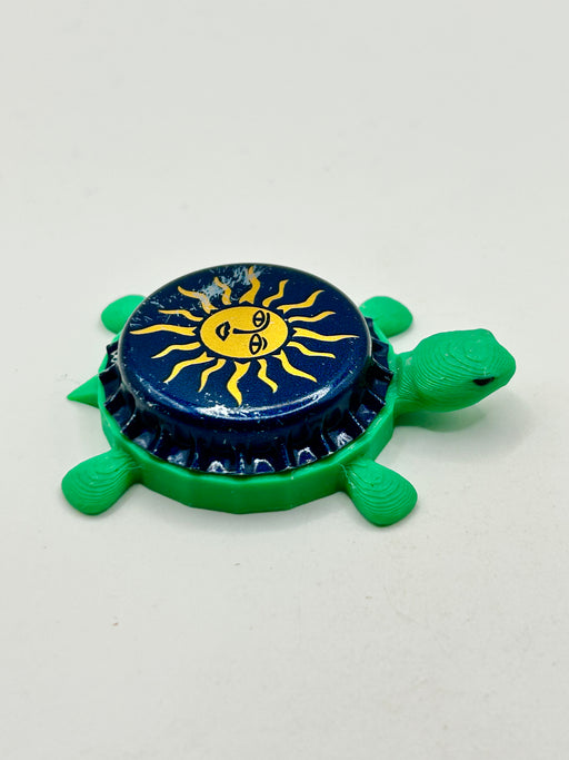 Hey Mon (Sun) - Bottle Cap Magnet Turtle Shell Shocked Art