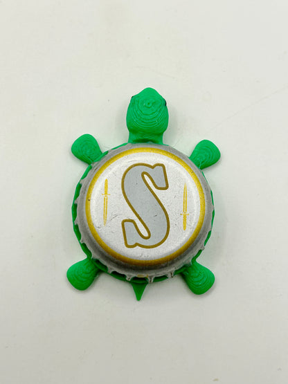 Southampton - Bottle Cap Magnet Turtle Shell Shocked Art