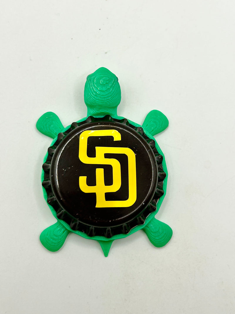 San Diego Padres - Bottle Cap Magnet Turtle Shell Shocked Art