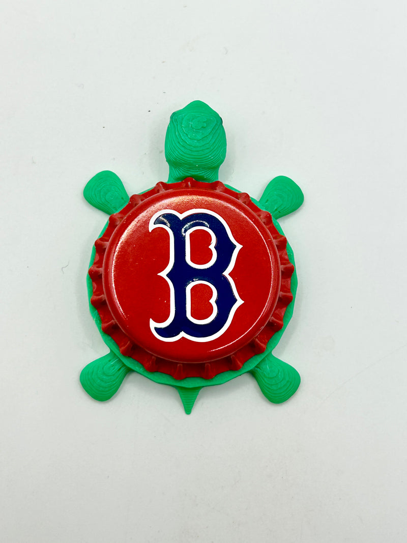 Boston Red Sox - Bottle Cap Magnet Turtle Shell Shocked Art