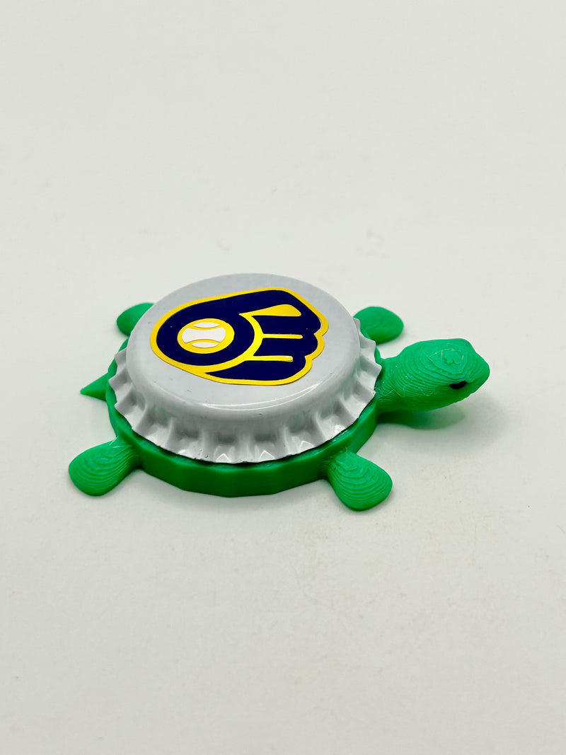 Milwaukee Brewers - Bottle Cap Magnet Turtle Shell Shocked Art