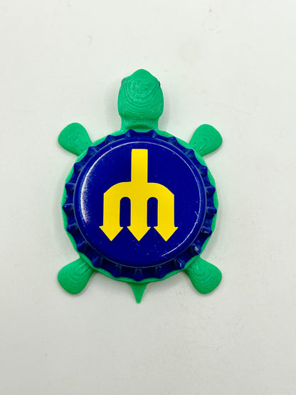 Seattle Mariners - Bottle Cap Magnet Turtle Shell Shocked Art