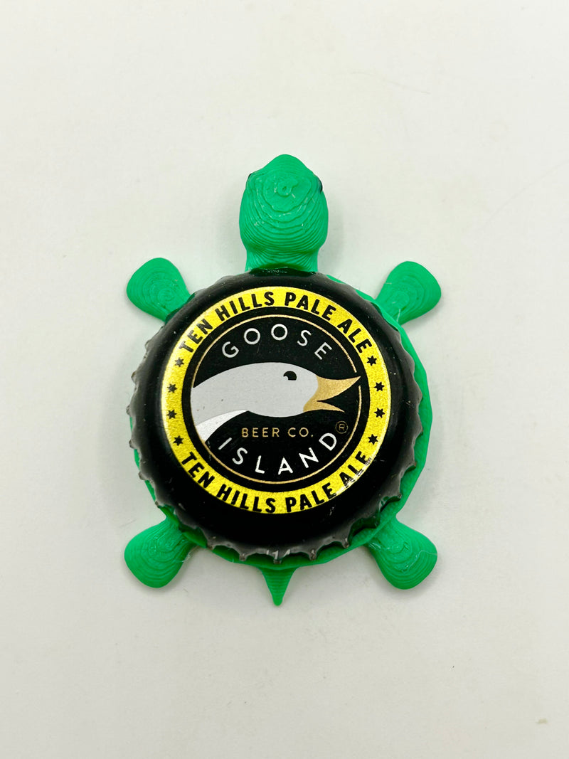 Goose Island Ten Hills Pale Ale - Bottle Cap Magnet Turtle Shell Shocked Art