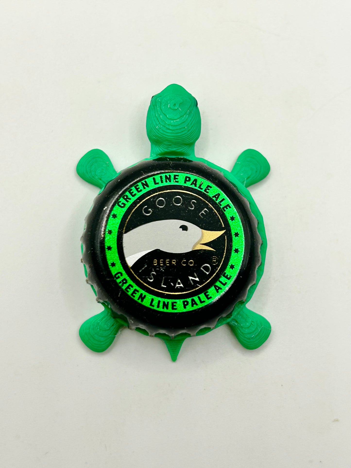 Goose Island Green Line Pale Ale - Bottle Cap Magnet Turtle